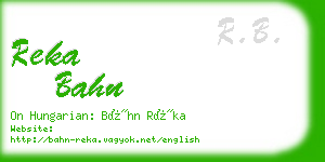 reka bahn business card